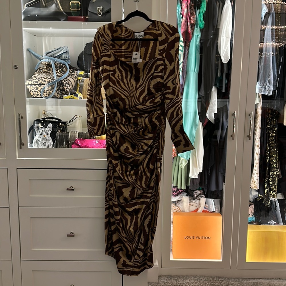 Ganni Zebra Print Dress